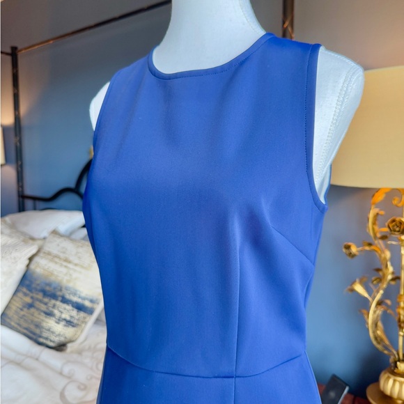 Tanya Taylor Blue and White Mini Scuba Dress - Picture 4 of 14